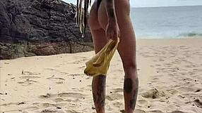 luna vitali fucks bbc bareback on deserted beach with creampie orgasm