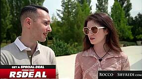 Rocco Siffredi analizes petite brunette's tight ass to mouth outdoor with monster cock