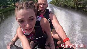 shro0ms q rides brian omally's cock hard on jetski under bridge