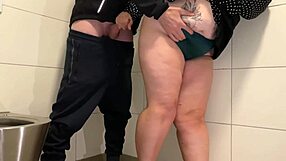 Curvy stepmom makes stepson explode cum in public toilet - what a dirty thrill!