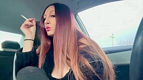 hey artemisia, those big tits look amazing while smoking in car
