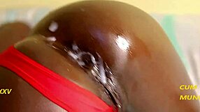 hot ebony couples bend over in red panties for anal creampies