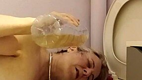 french milf slave bound bent over licks toilet while doggystyle spanked