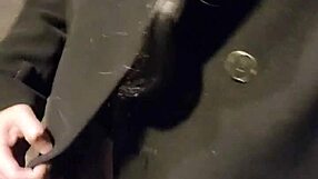 SHEMALE TING XUAN masturbates UNDERWEAR coat street PUBLIC cumshot