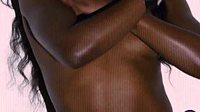 WOW Beautiful Black Babe POSES! EXPOSES Sexy Naked Petite Body