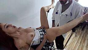 i'm the naughty redhead patient squirting hard on gyno's huge cock at work