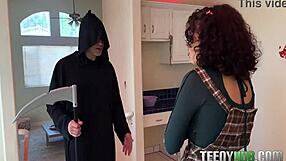 babysitter's halloween surprise turns into petite pov taboo fun