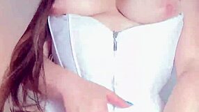 chubby colombian wife masturbates big pussy lips with cameltoe panties for boss