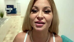 hot busty latina gf blows plumber then bf joins for creampie threesome