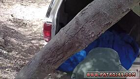 two blonde cops vs one guy pale cutie outdoor border bang