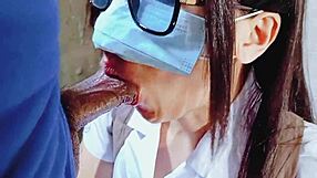 pinay college teen sloppy blowjob with construction worker close up
