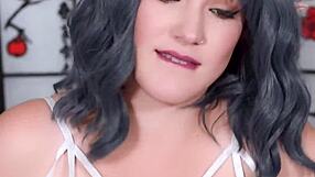 cute elf girl titfucks cock and smears cum on nipples
