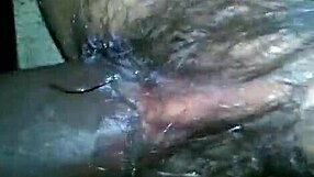 Hairy beaver pussy overflows with thick black cock cum