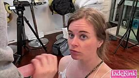 Cutie amateur gives drooling deepthroat blowjob with dirty talk in jeans!