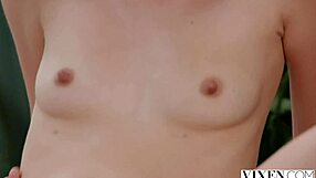 i can't believe beautiful frenemies sandra selva share cock pussy licking in outdoor threesome