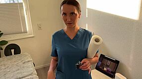 NURSE TURNS MASSAGE INTO WILD CUM-SWALLOWING DEEPTHROAT FUCK!!