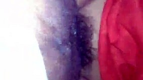 Hairy beaver pussy overflows with thick black cock cum