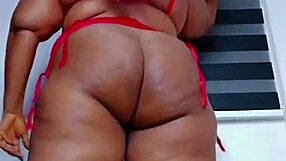 sexy plump ebony milf spreads fat ass in lingerie for you?