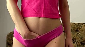 Skinny teen maiskii fingers her shaved pussy horny solo for you striptease