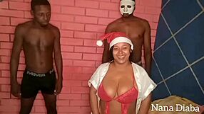 fiz um gangbang quente na noite de natal com paus grandes enchendo tudo