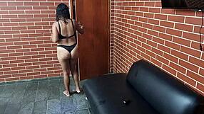 backstage this chubby brazilian milf gives ass and swallows loads