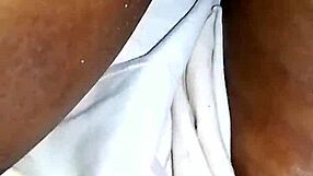 my friend's curvy ebony wife spreads wet hairy pussy on the bed for creampie