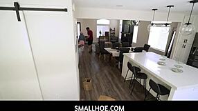 Tiny asian teen kimmy kimm sneaks neighbor inside for secret petite pounding session