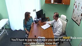 Desperate milf patient's throbbing backache cured by doctor's deep massage and hard pussy pounding