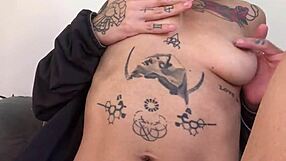 French emo cutie rams huge dildos up ass and squirts hard!