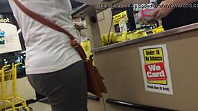 2 Hot Moms Caught Shopping Candid Hidden Cam