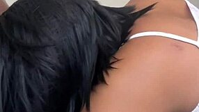 Brunette sucks neighbor's monster cock endlessly in homemade cuckold couple action