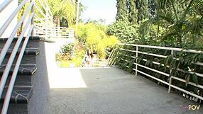 blonde lesbian kisses brunette's shaved pussy then licks her infatuated