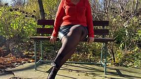 Chubby mature milf stepmom rips pantyhose masturbates hairy pussy wet orgasm