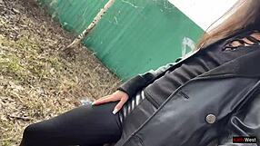 Cum dripping down my face as i walk through the public park with ripped clothes and boots!