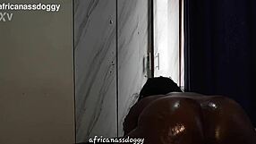 Soft jiggly ebony ass bounces wildly riding big black cock doggystyle in bed