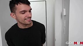 grabbed mum the big tits milf gagging on monster cock then rough pussy spanking and tight fucking