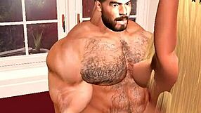 Cuckold Wife Submits Eagerly to Handsome Muscular Football Player's Huge Cock While Hubby Watches Cumshot