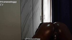 Soft jiggly ebony ass bounces wildly riding big black cock doggystyle in bed