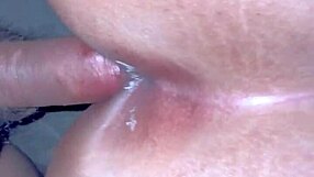 bent over latina teen gets anal creampie doggystyle in gym while on her period