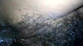 Hairy beaver pussy overflows with thick black cock cum
