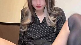 BITCHY CROSSDRESSER FINGERS ASS IN SILENT JERK OFF!