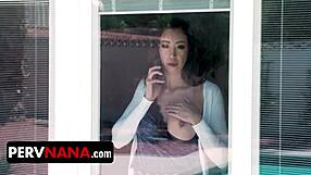 my step nana seduced me with her big tits and ass until i fucked her doggystyle then anal creampie