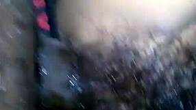 Hairy beaver pussy overflows with thick black cock cum