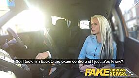 Hey busty blonde, your deepthroat skills on my monster cock just nailed the fake driving school job!