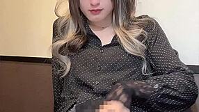BITCHY CROSSDRESSER FINGERS ASS IN SILENT JERK OFF!