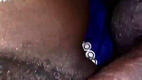 my friend's curvy ebony wife spreads wet hairy pussy on the bed for creampie