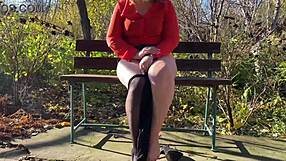 Chubby mature milf stepmom rips pantyhose masturbates hairy pussy wet orgasm