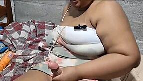 brazilian bbw futanari milf masturbates squirts milk from big natural tits