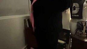 hey flat chastity cuck, taste this blowjob kiss cum first