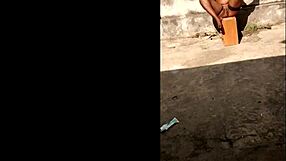 damn elvie sluts out masturbating her ebony ass pussy on phone outdoors part 2!